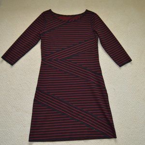 Reversible Maroon/Black Striped Dress